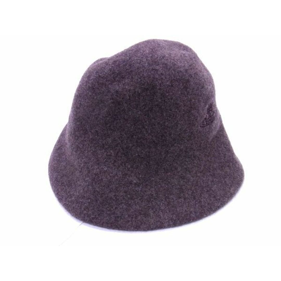 ■新品■未使用■ Vivienne Westwood ヴィヴィアン オーブ ウール100％ バスククロッシェ バケットハット 帽子 グレー系 AI3016ｵZ
