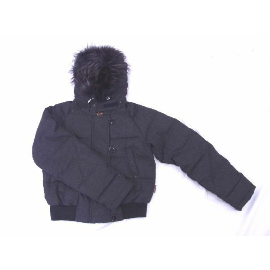 ■美品■ MONCLER モンクレール アルベルティーナ ウール×ナイロン ダウン100% サイズ00 アウター 洋服 ダークグレー系 EA0928S4