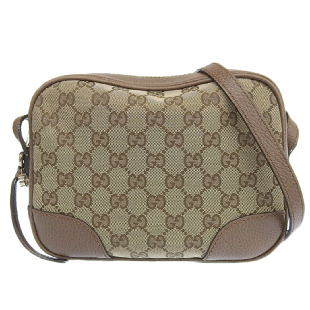 Gucci - 【中古】Gucci グッチ GGキャンバス レザー ショルダーバッグ