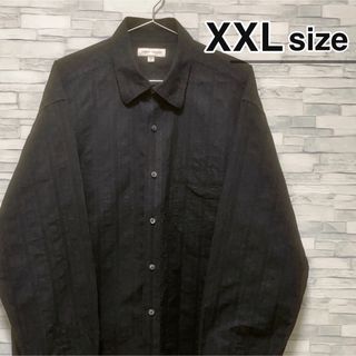 シャツ(shirts)のシャツ　長袖　XXL　サッカー生地　ブラック　黒　JOSEPH ABBOUD(シャツ)