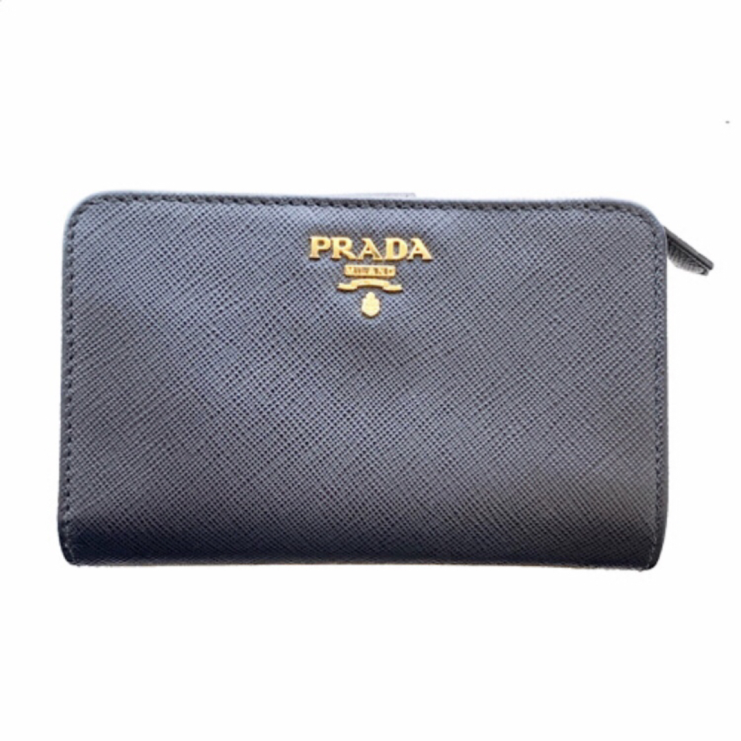 美品】PRADA プラダ サフィアーノ 財布 1ML225 ブラック 正規品-