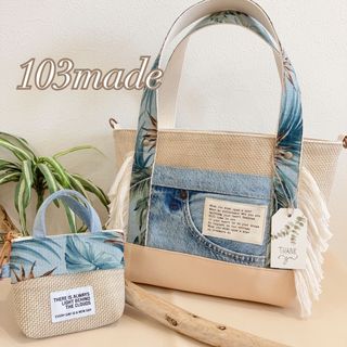 レオパード×denim♡3way tote bag フラットポーチset②