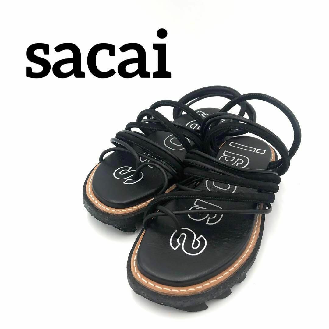 サイズ38『sacai 』サカイ (38) シャークソールサンダル / レザーチューブ