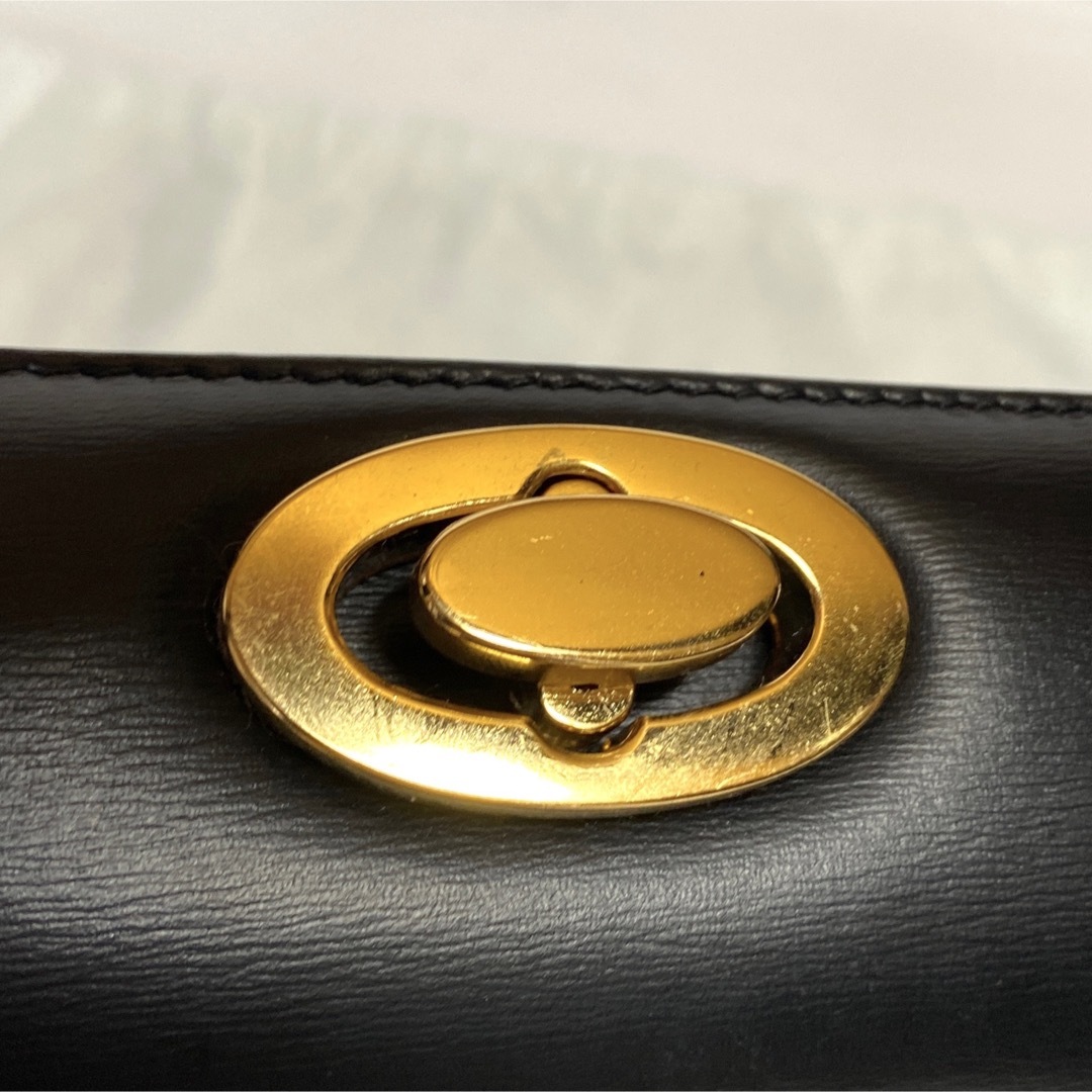 【美品】WAKO 銀座和光 現行品 カーフレザー 黒 ゴールド金具 ハンドバッグ