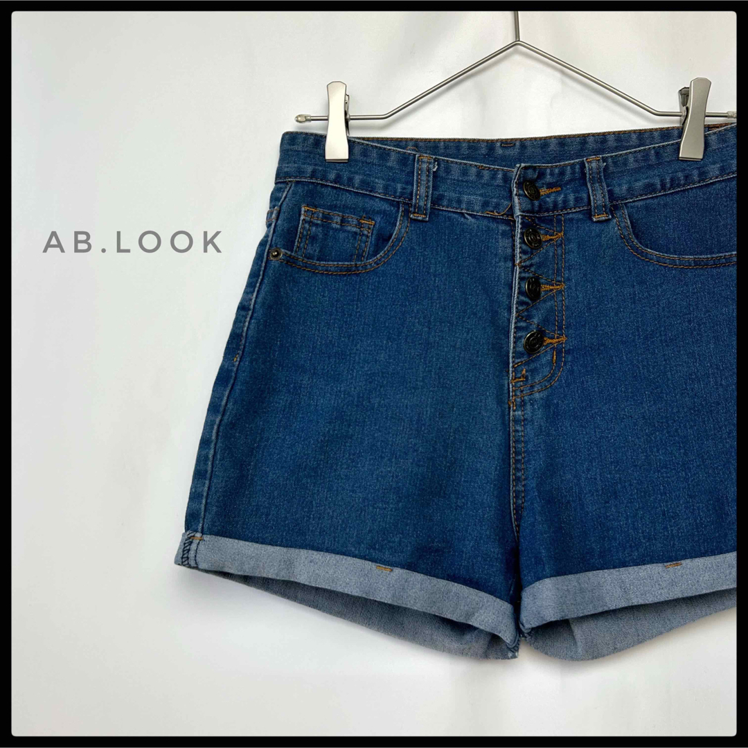 韓国ブランド　AB.look デニムショートパンツ　ハイウエスト気味　ストレッチ レディースのパンツ(ショートパンツ)の商品写真