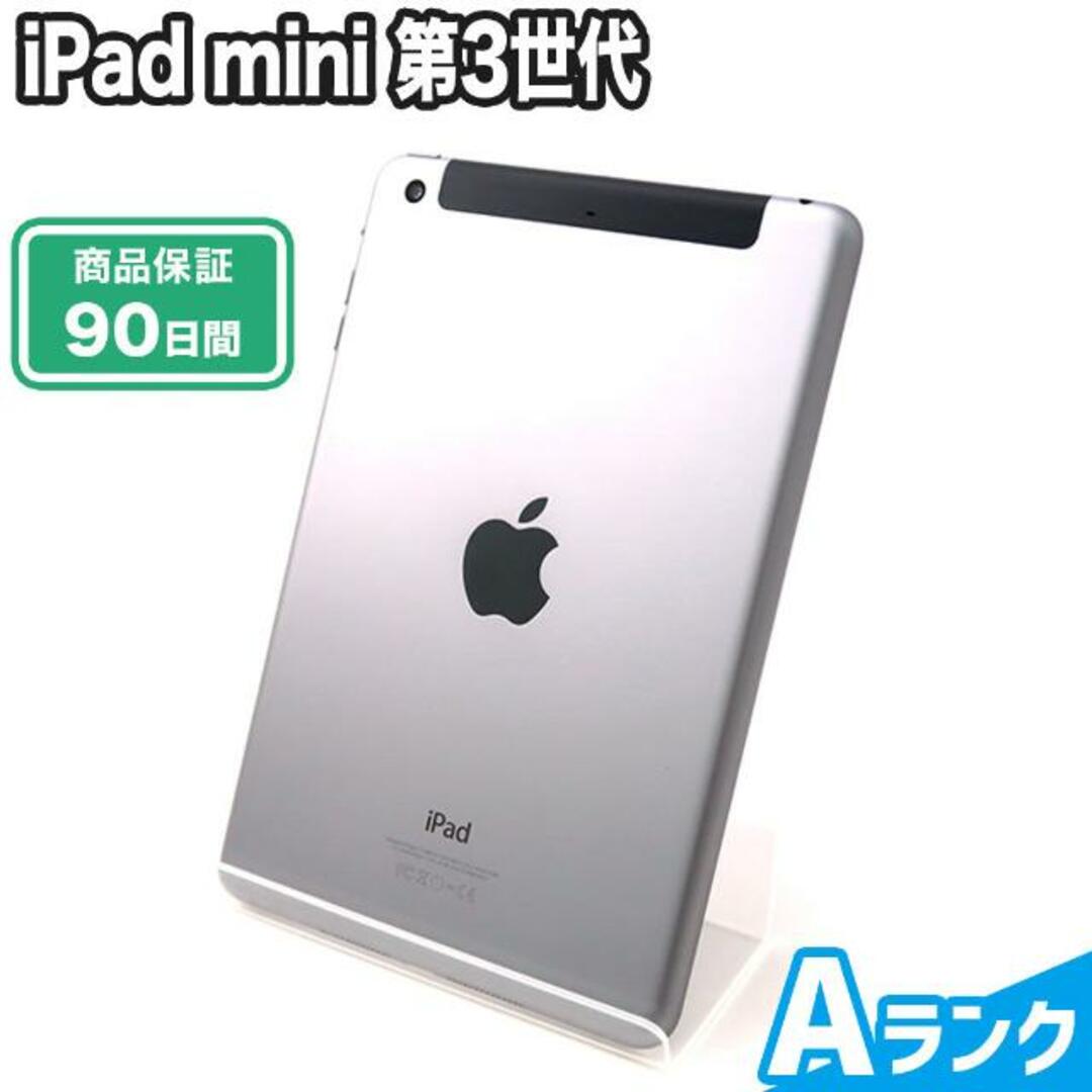 SIMロック解除不可 iPad mini 第3世代 16GB スペースグレイ Wi-Fi+Cellular au Aランク 本体【ReYuuストア】