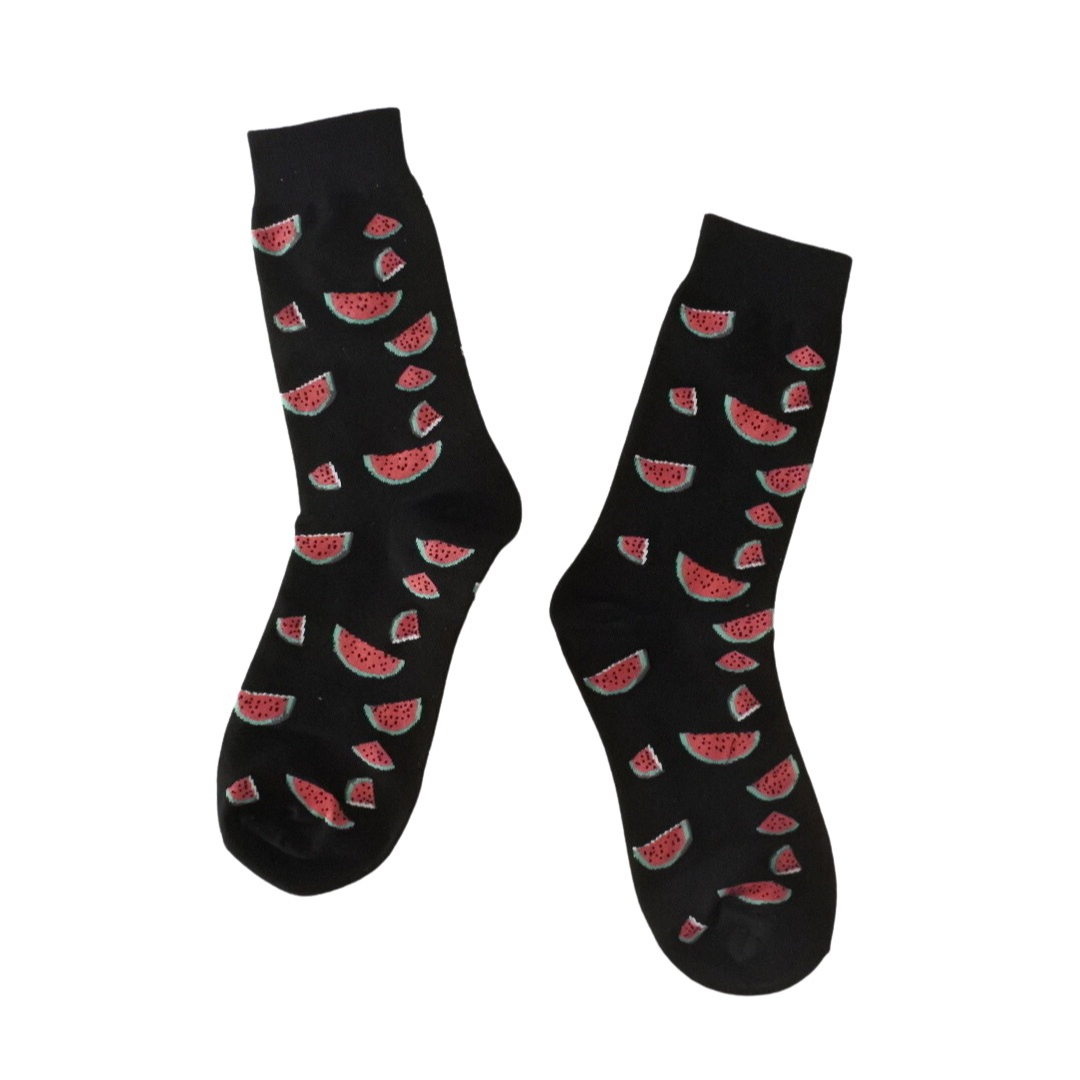 スイカ デザイン クルーソックス ユニセックス 靴下 socks sox レディースのレッグウェア(ソックス)の商品写真