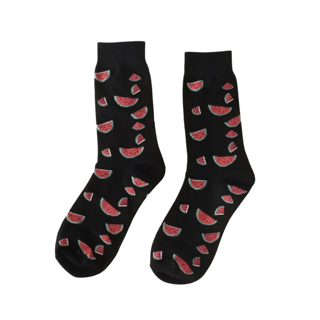 スイカ デザイン クルーソックス ユニセックス 靴下 socks sox レディースのレッグウェア(ソックス)の商品写真