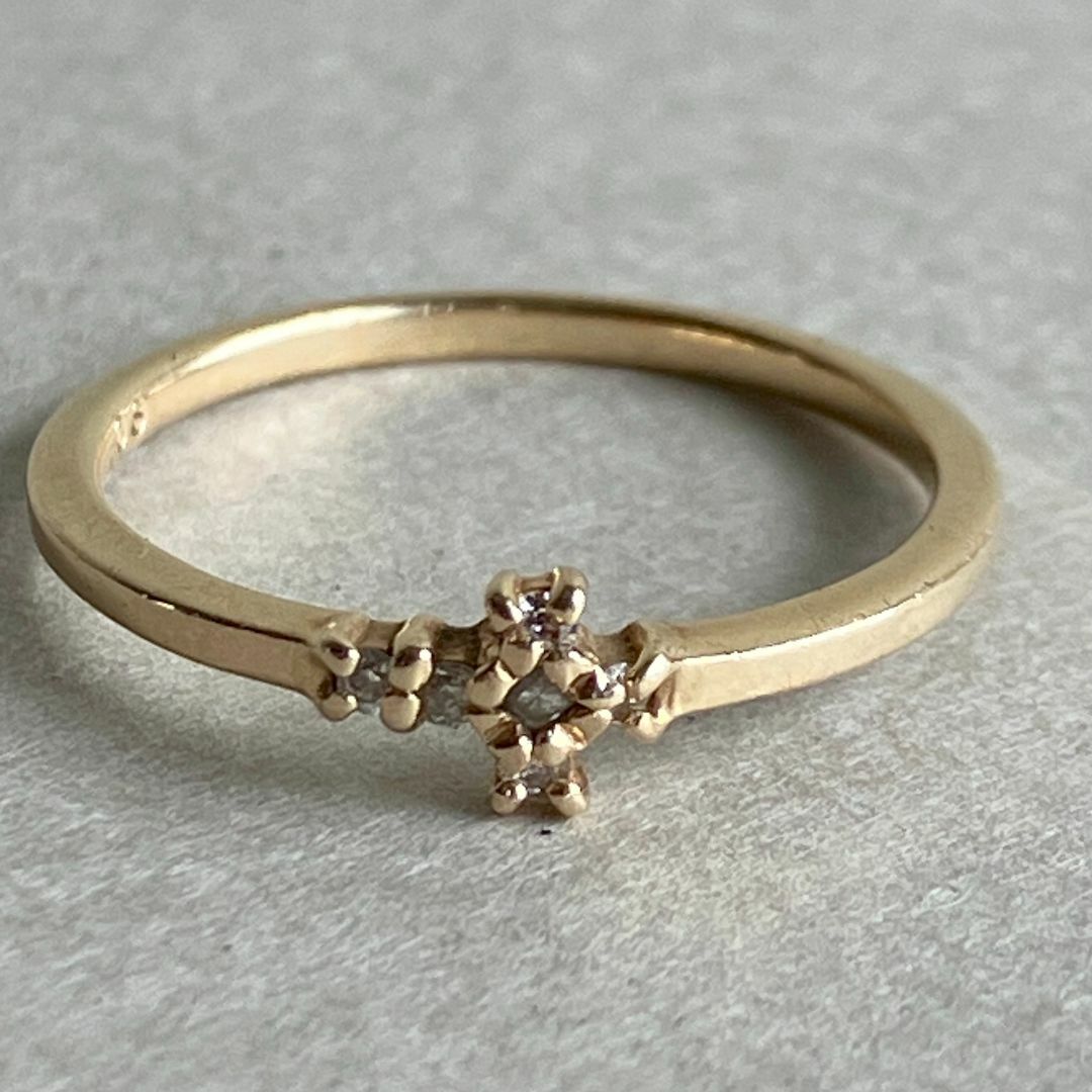 agete(アガット)の【agete アガット】リング クロス 0.033ct ダイヤモンド K10 レディースのアクセサリー(リング(指輪))の商品写真