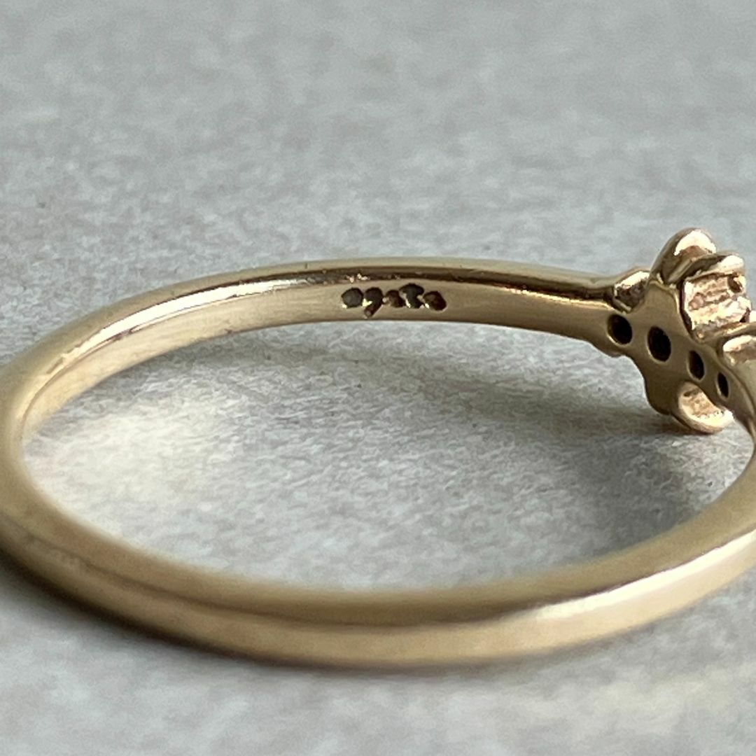 agete(アガット)の【agete アガット】リング クロス 0.033ct ダイヤモンド K10 レディースのアクセサリー(リング(指輪))の商品写真