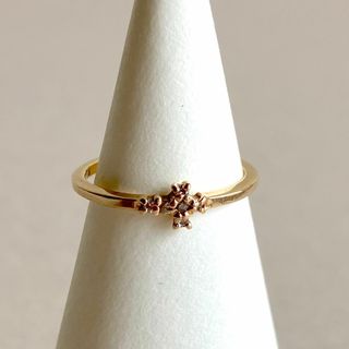 アガット(agete)の【agete アガット】リング クロス 0.033ct ダイヤモンド K10(リング(指輪))