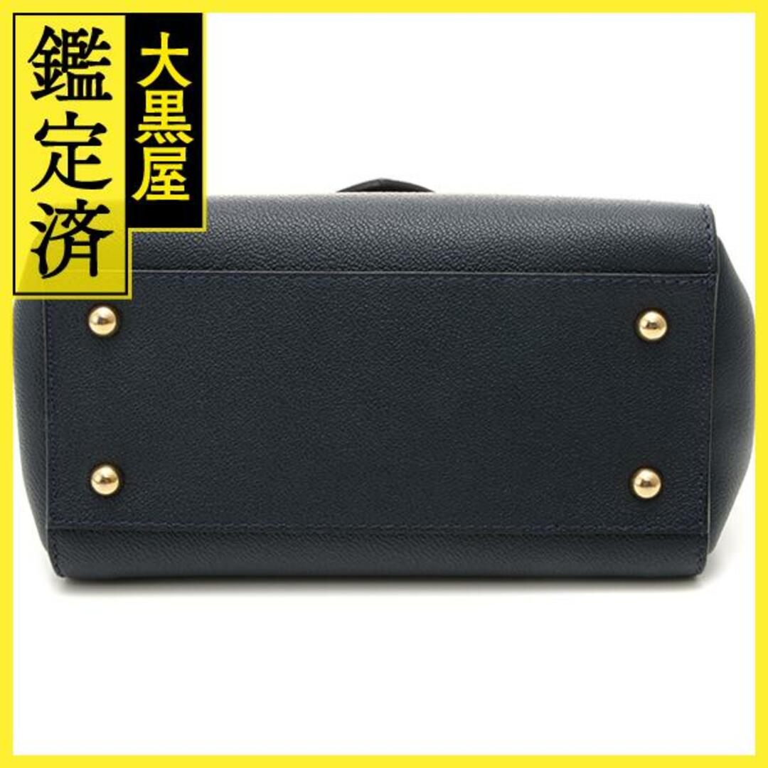 BURBERRY バーバリー バックル2wayトート ネイビー レザー