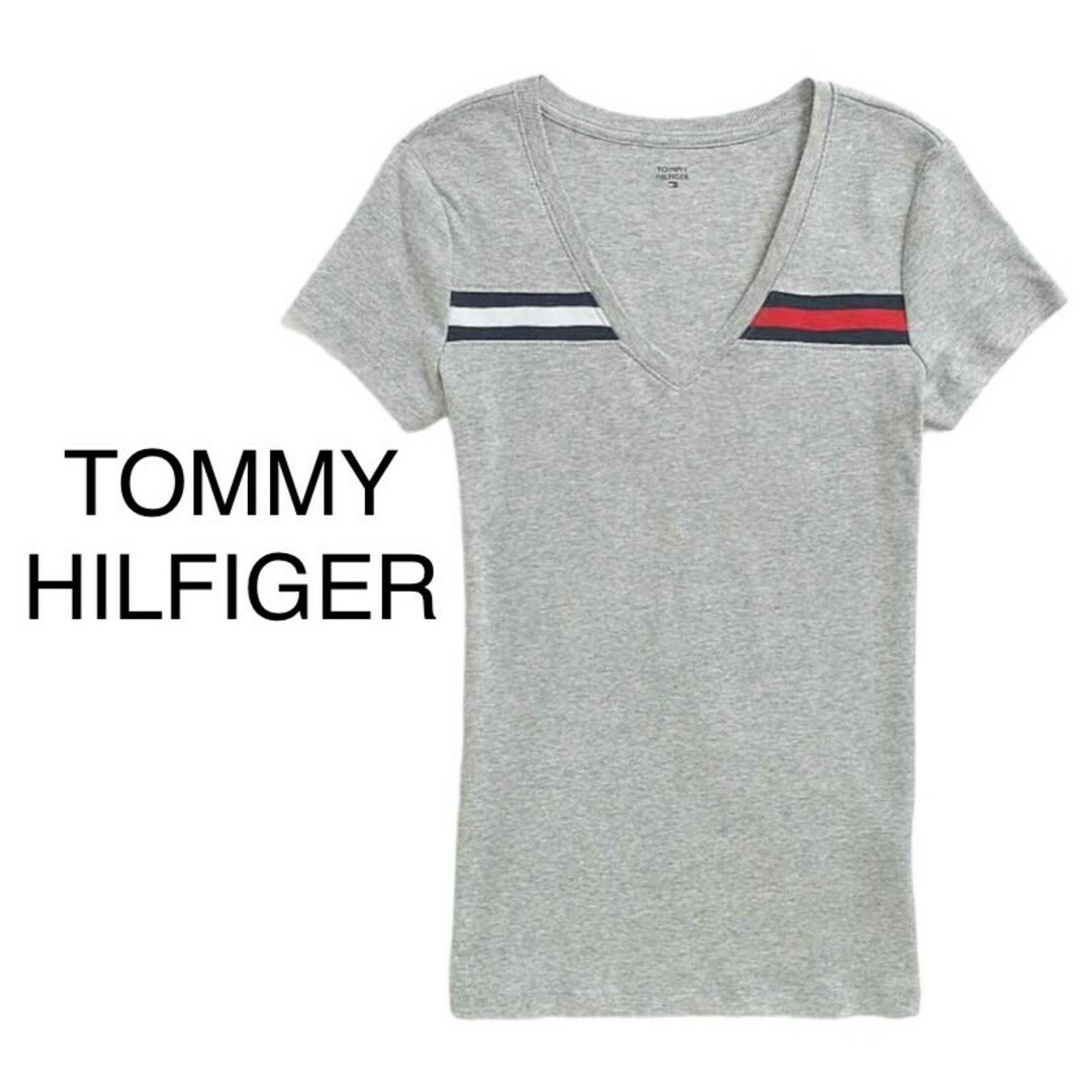 TOMMY HILFIGER(トミーヒルフィガー)のTOMMY HILFIGER 半袖 Tシャツ コットン グレー Sサイズ レディースのトップス(Tシャツ(半袖/袖なし))の商品写真