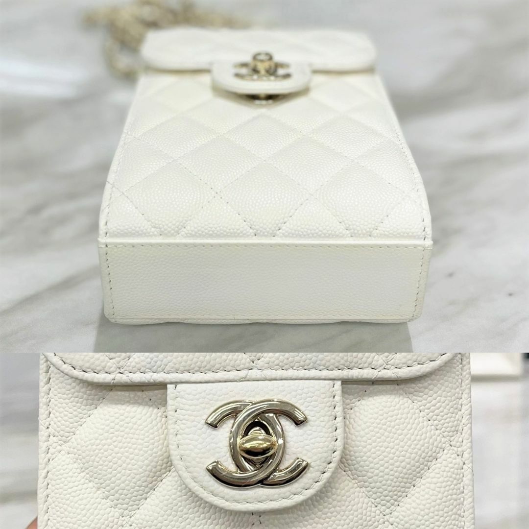 CHANEL(シャネル)の美品☆　シャネル　キャビアスキン　白　マトラッセ　ショルダーバッグ　31番台 レディースのバッグ(ショルダーバッグ)の商品写真