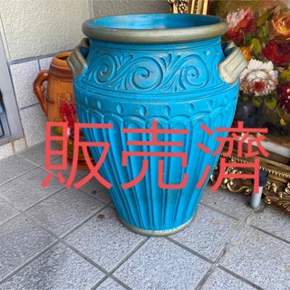 アンティーク　花瓶　傘立て　フラワーベース　陶器(置物)