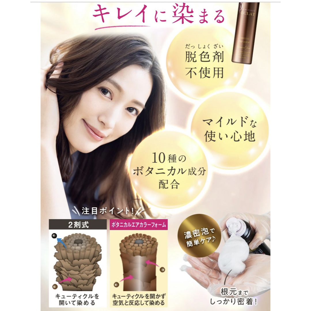 ヘアボーテ エクラ ボタニカル エアカラーフォーム ダークブラウン 150g コスメ/美容のヘアケア/スタイリング(白髪染め)の商品写真