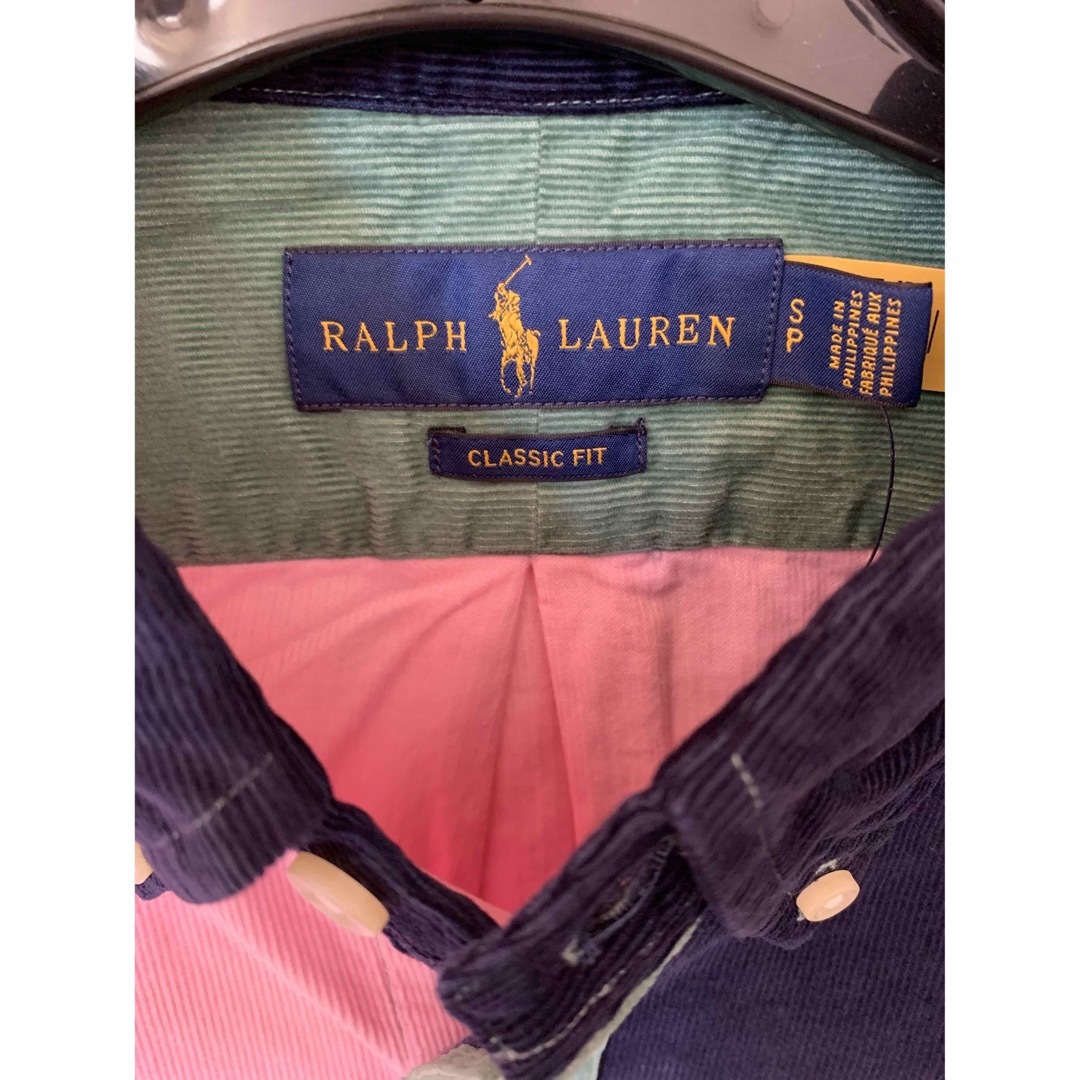 POLO RALPH LAUREN(ポロラルフローレン)のポロラルフローレン　緑紺黄ピンククレイジーパターン　コーデュロイシャツ メンズのトップス(シャツ)の商品写真