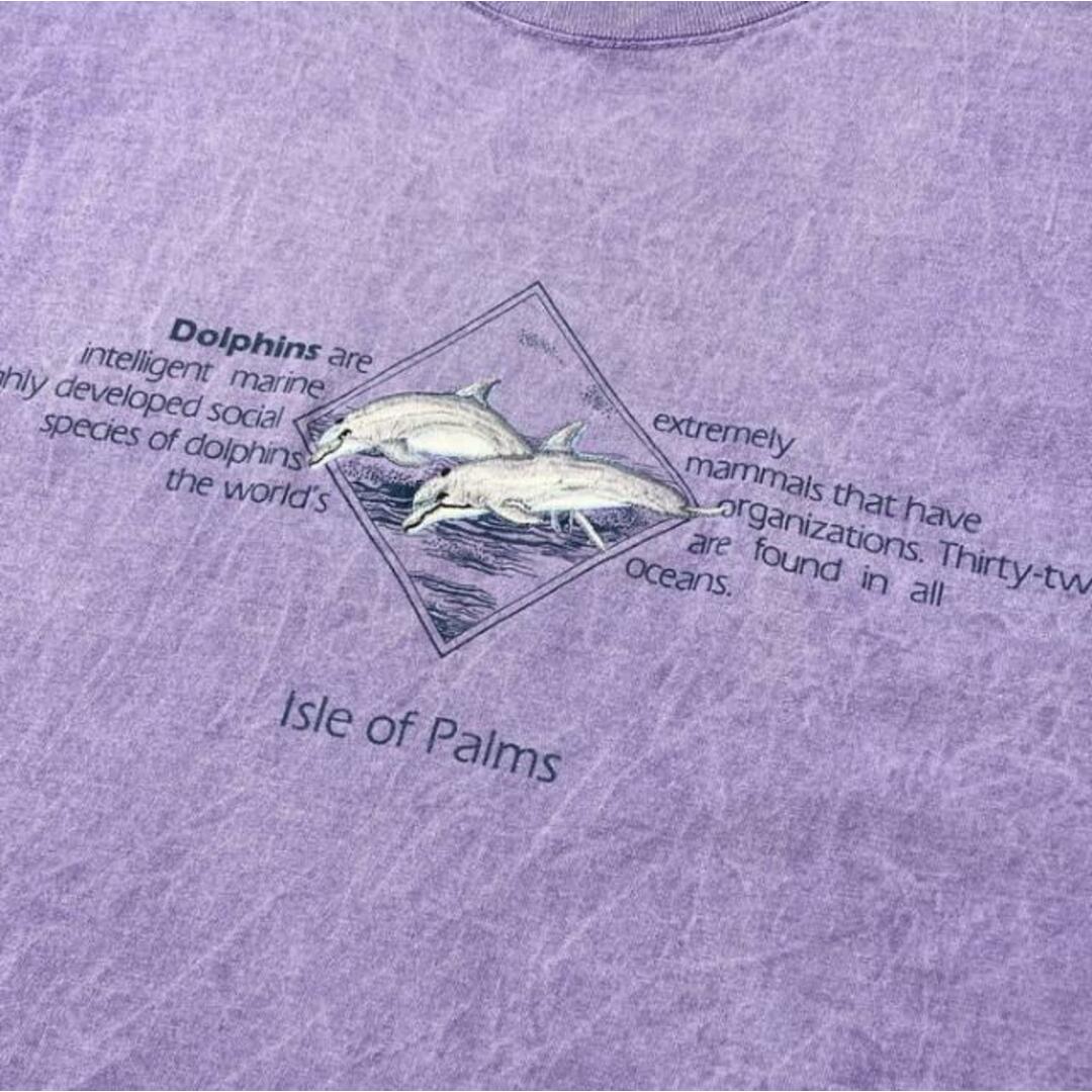 90年代USA製 ISLE OF PALMS イルカ アニマル 刺繍 プリント スーベニア Tシャツ メンズXL