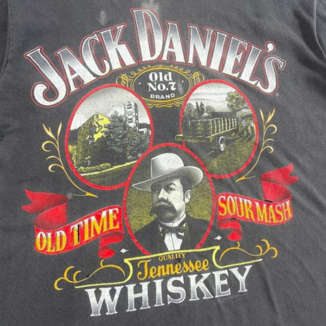 90年代 襤褸 JACK DANIEL'S ジャックダニエル ウイスキー 企業ロゴ プリントTシャツ メンズXLトップス