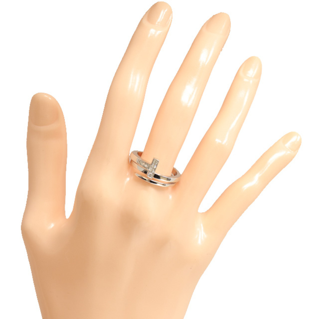 (新品仕上げ済）ティファニー TIFFANY Tスクエア ラップ ダイヤ リング 指輪 K18 WG × ダイヤモンド 約13.5号 8924