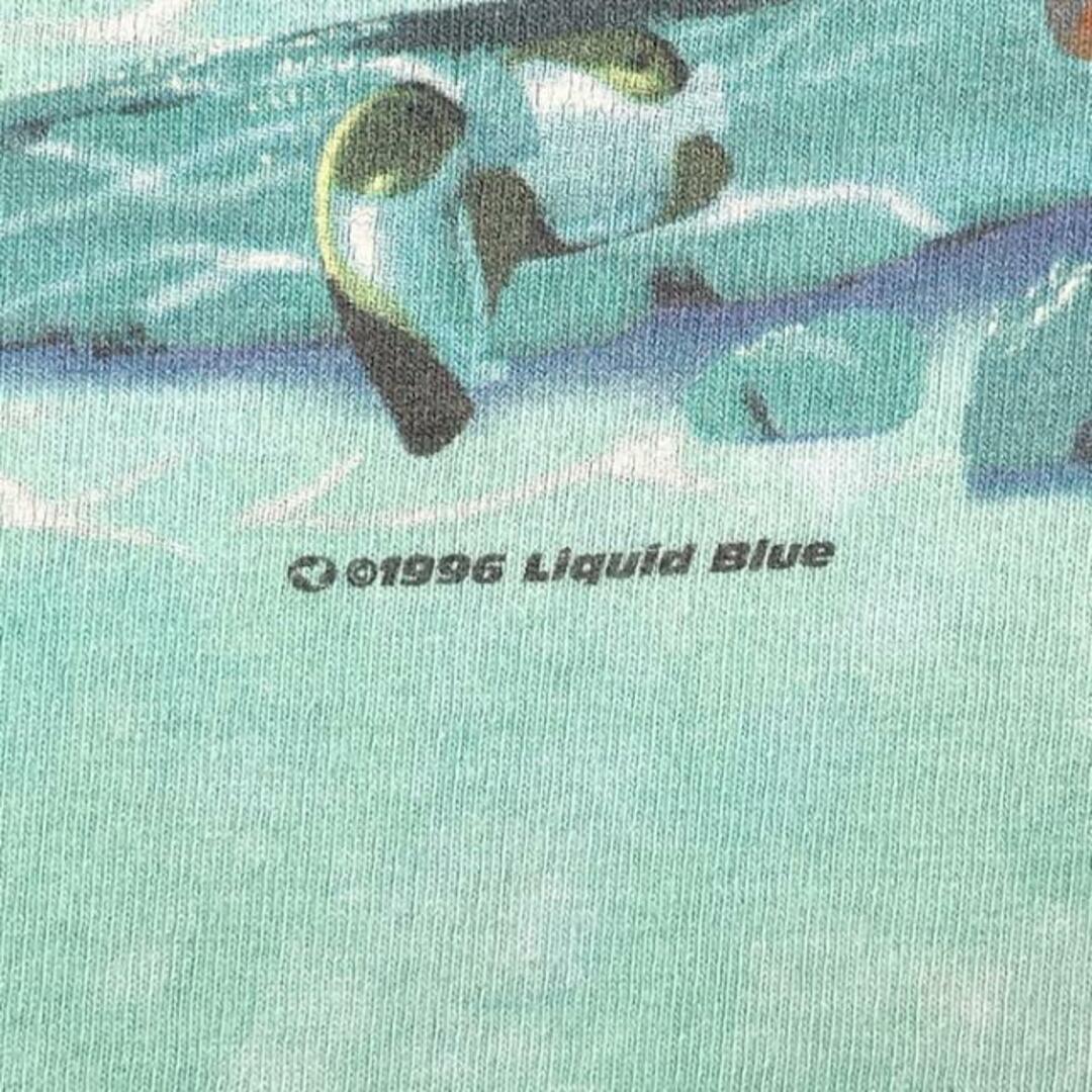 90年代 USA製 LIQUID BLUE 海 タイダイ アート ビッグプリント Tシャツ