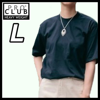 プロクラブ(PRO CLUB)のプロクラブ ヘビーウエイト 厚手 透けない 無地 半袖Tシャツ 黒 ブラック L(Tシャツ/カットソー(半袖/袖なし))