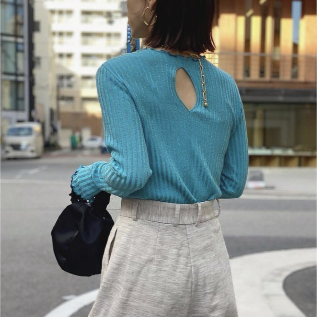 MEER. Rib lame knit tops メーア zu - ニット/セーター