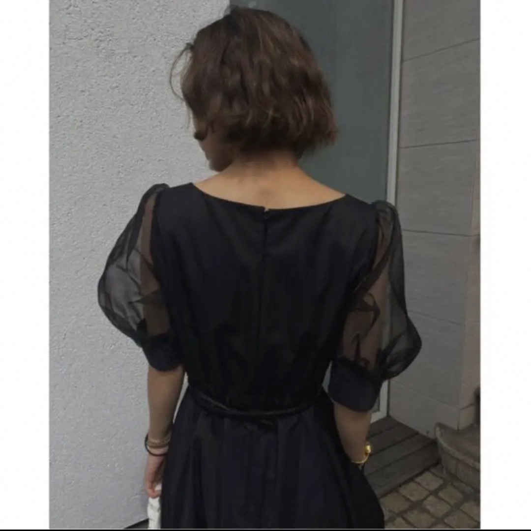 Ameri VINTAGE SHEER PUFF SLEEVE DRESS