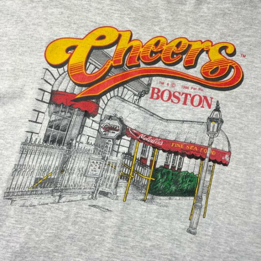 90年代 CHEERS BOSTON  企業ロゴ アドバタイジング アート プリントTシャツ メンズL