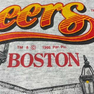 90年代 CHEERS BOSTON 企業ロゴ アドバタイジング アート プリントTシャツ メンズL