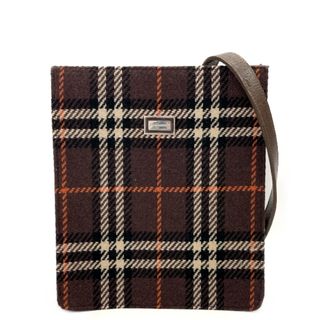 バーバリー(BURBERRY)のBURBERRY チェック スクエア ショルダーバッグ ヴィンテージ ウール(ショルダーバッグ)