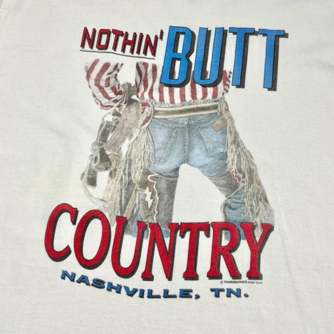 90年代 USA製 NOTHIN' BUTT COUNTRY カウボーイ ジョーク プリントTシャツ メンズ2XL