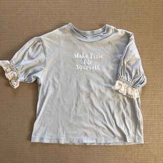 ジーユー(GU)のGU  Tシャツ　140㎝　カットソー　五分袖　水色　ブルー(Tシャツ/カットソー)