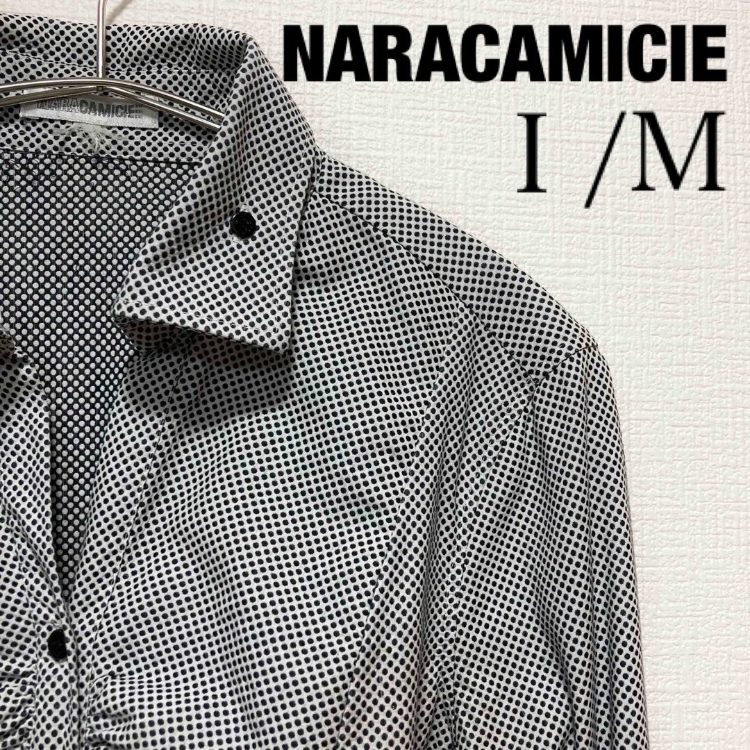 NARACAMICIE(ナラカミーチェ)のNARACAMICIE（ナラカミーチェ）ドット柄　ボタンダウンブラウス レディースのトップス(シャツ/ブラウス(長袖/七分))の商品写真