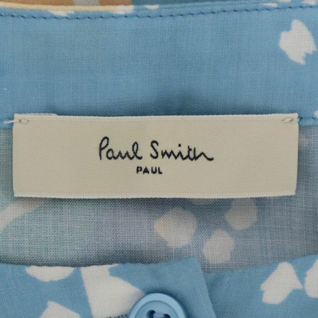 ポールスミス 花柄 ノースリーブワンピース 40 ブルー Paul Smith ノーカラー レディース   【230810】 6