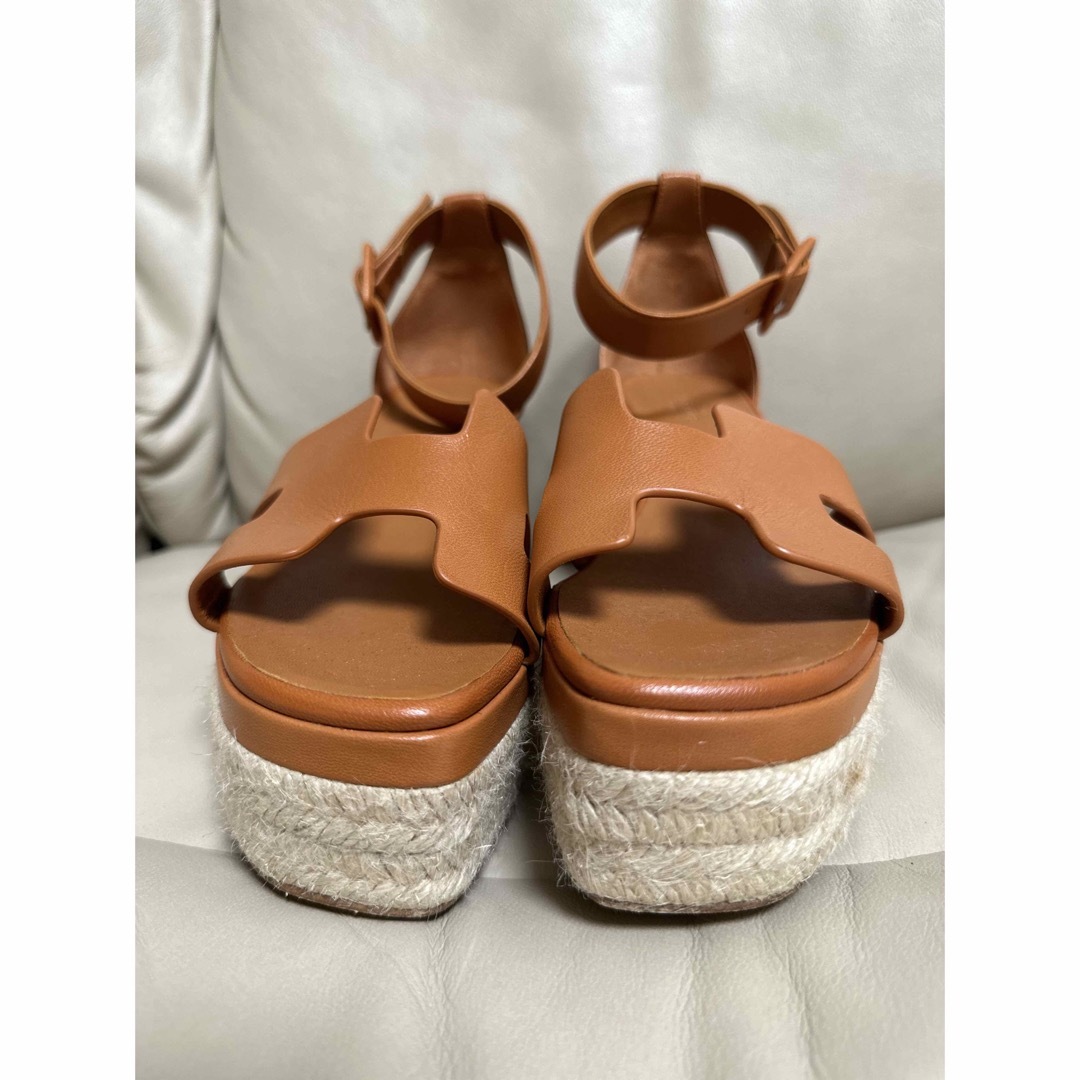 Hermes - エルメス エスパドリーユ エルダ サンダル HERMES ゴールドの
