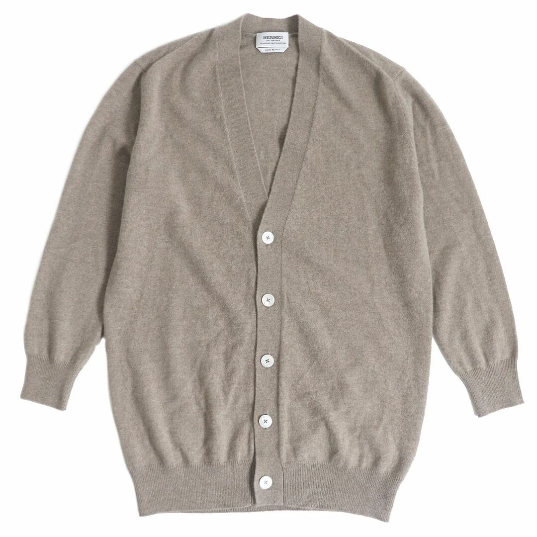 未使用品□21AW HERMES/エルメス シェルボタン 無地 カシミヤ100