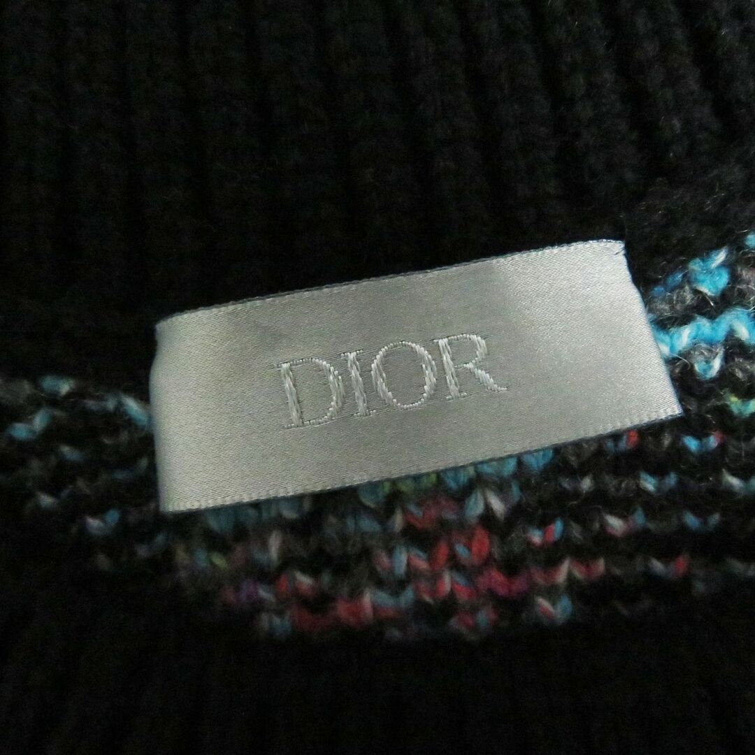 極美品□21AW DIOR/ディオール オム 193M638AT344 オブリーク ロゴ総柄 ウール ジャガードニット/セーター アイボリー系 XL 伊製 正規品