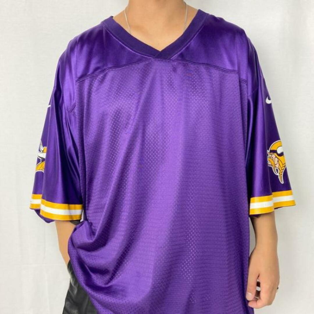 USA製 90年代 NIKE TEAM ナイキ NFL ミネソタ・ヴァイキングス メッシュ ゲームシャツ メンズ2XL