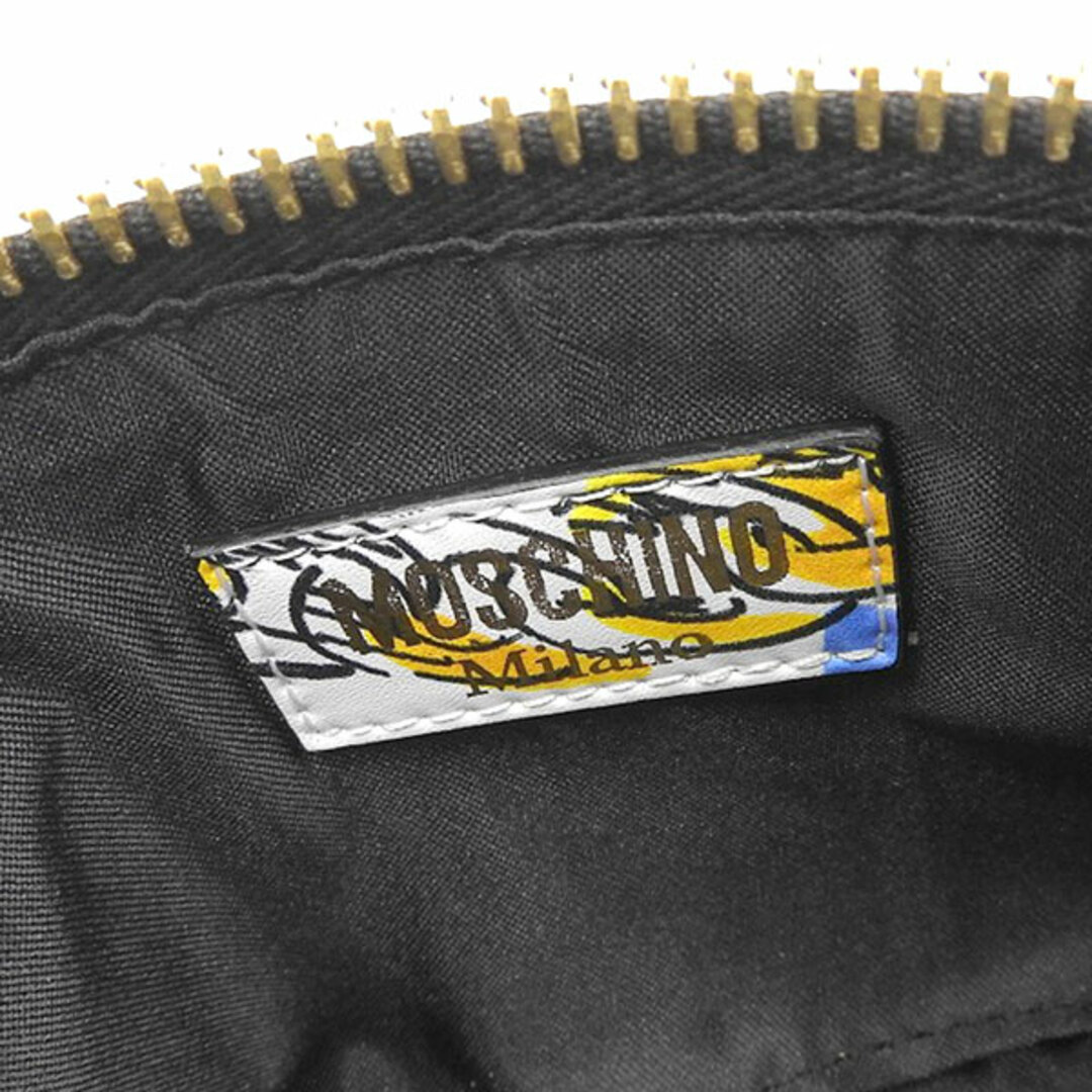 新品 モスキーノ Moschino レザー ボディバッグ ウエストポーチ ライトブルー 水色 ホワイト 白 マルチカラー 2A7715 Y01546 7