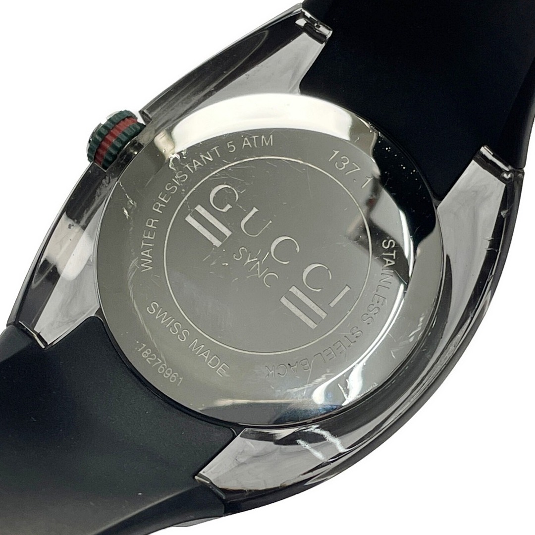 Gucci - GUCCI グッチ シンク 137.1 グレーシルバー×ブラック クォーツ