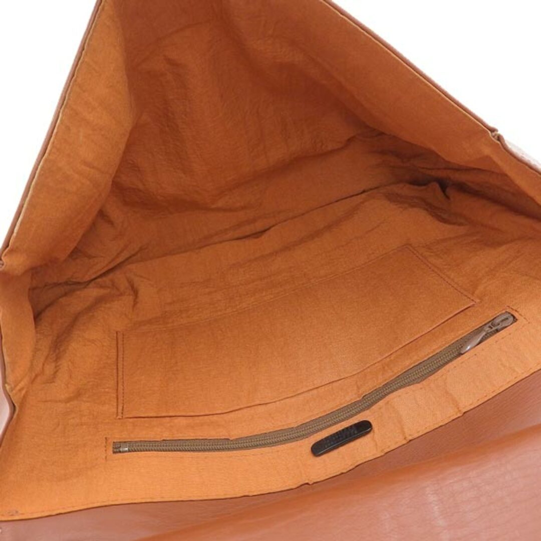 ISSEY MIYAKE(イッセイミヤケ)のイッセイミヤケ ISSEY MIYAKE レザー ショルダーバッグ 斜め掛け 茶 80年代 Y01596 レディースのバッグ(ショルダーバッグ)の商品写真