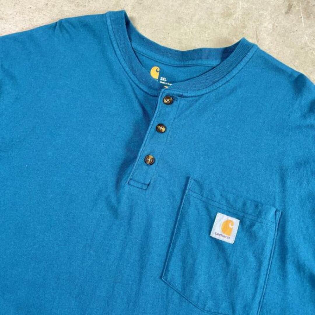 ビッグサイズ Carhartt カーハート ヘンリーネック ポケットTシャツ メンズ2XL