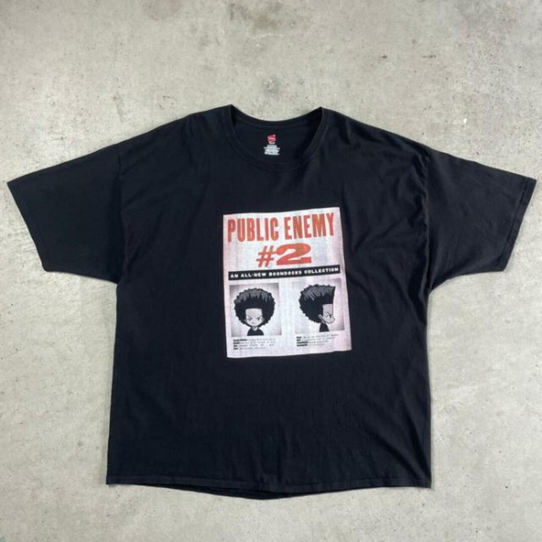 スーパービッグサイズ BOONDOCKS PUBLIC ENEMY Huey Freeman キャラクター プリントTシャツ メンズ4XL