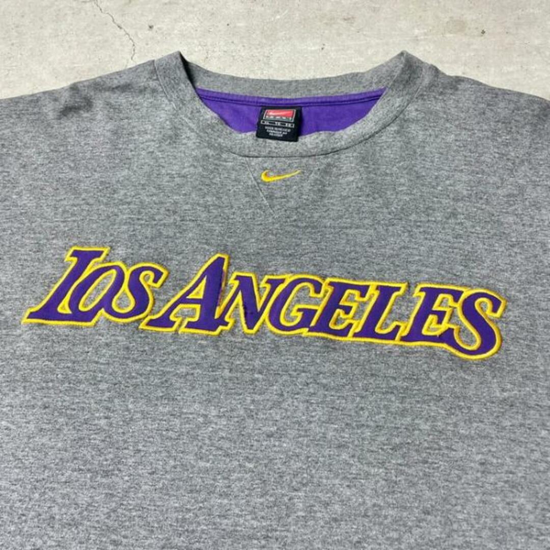 00年代 NIKE TEAM ナイキ NBA LOS ANGELS LAKERS チームロゴ 刺繍 Tシャツ  メンズXL