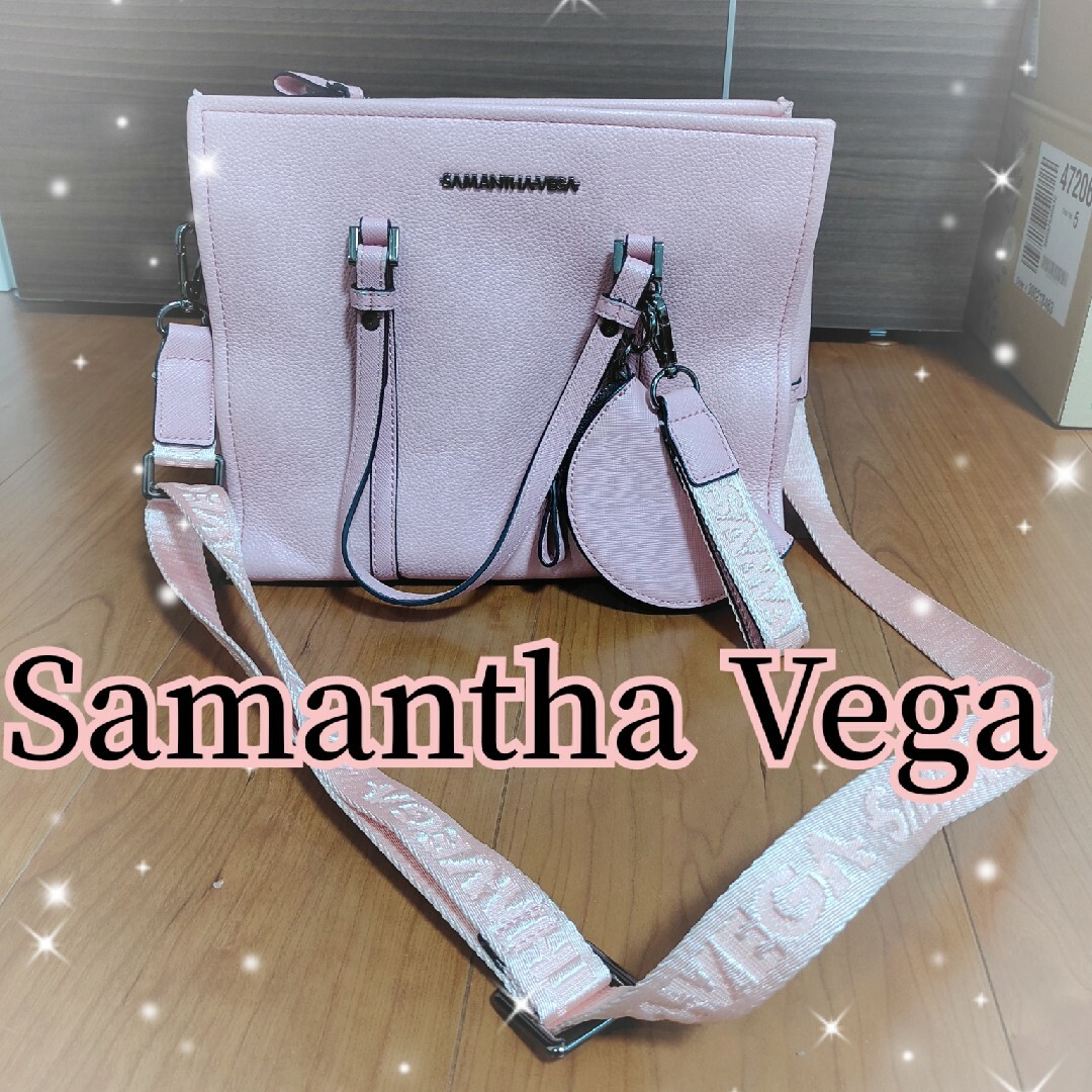 Samantha Vega(サマンサベガ)のサマンサベガ　ショルダーバッグ　ハンドバッグ　薄ピンク　内ポケット　外ポケット レディースのバッグ(ショルダーバッグ)の商品写真