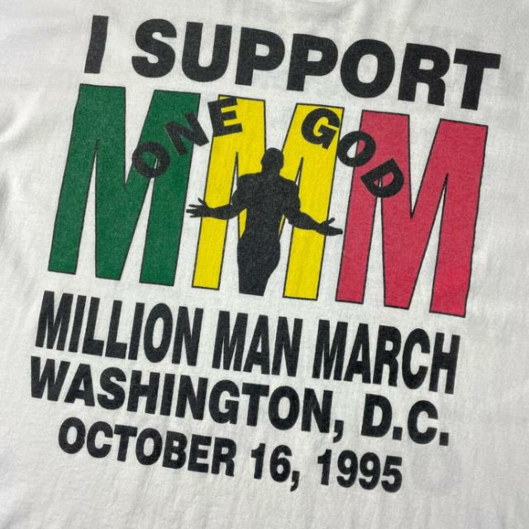 Tシャツ/カットソー(半袖/袖なし)90年代 USA製 MILLION MAN MARCH 1995 プリントTシャツ メンズXL