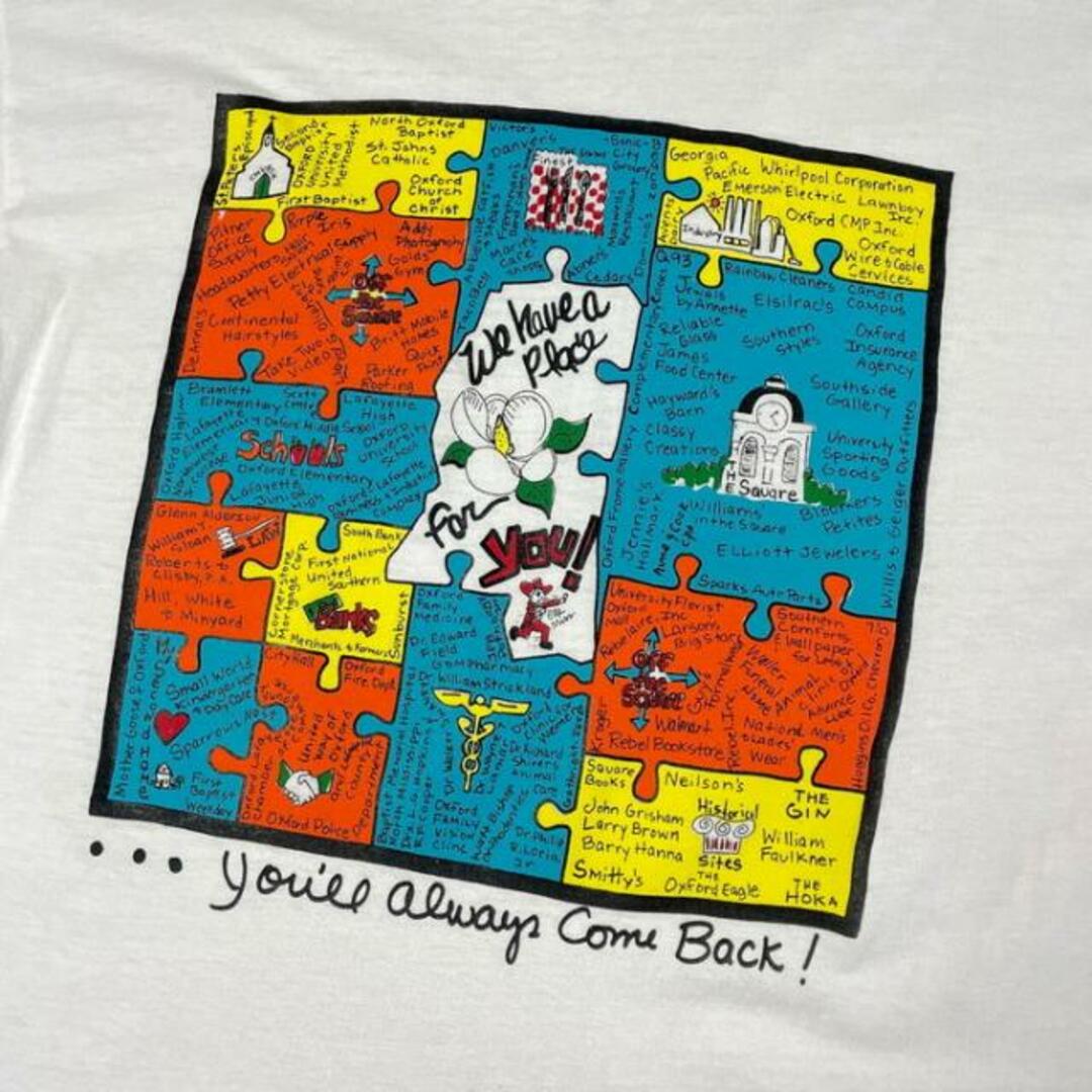 90年代 USA製 OXFORD MISSISSIPPI  アート スーベニア プリントTシャツ メンズL