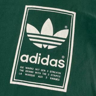 着丈長めLサイズ！adidas アディダス半袖Tシャツ 緑 トレフォイルロゴ