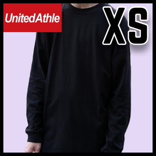 ユナイテッドアスレ(UnitedAthle)の新品未使用 ユナイテッドアスレ 5.6oz 無地 長袖Tシャツ ロンT 黒 XS(Tシャツ/カットソー(七分/長袖))
